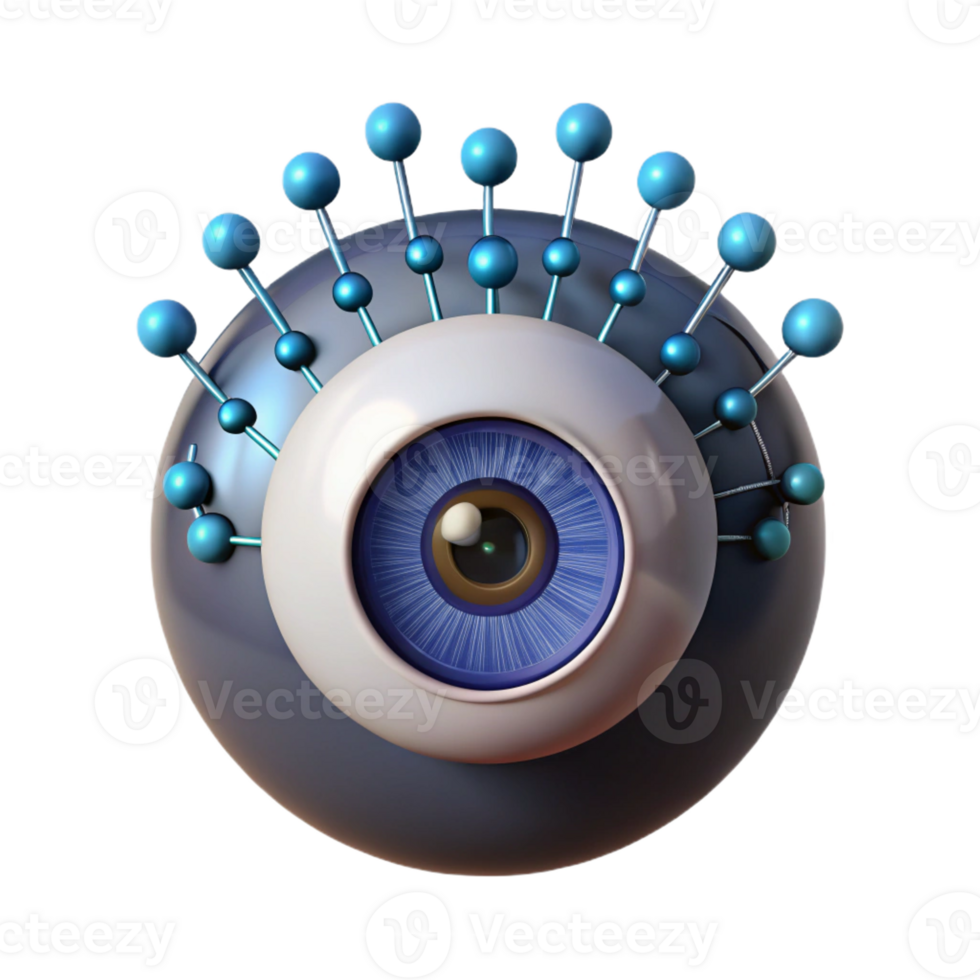 vibrant modern A single human eye reflecting a complex network of binary code, dramatic chiaroscuro lighting, digital art style original png