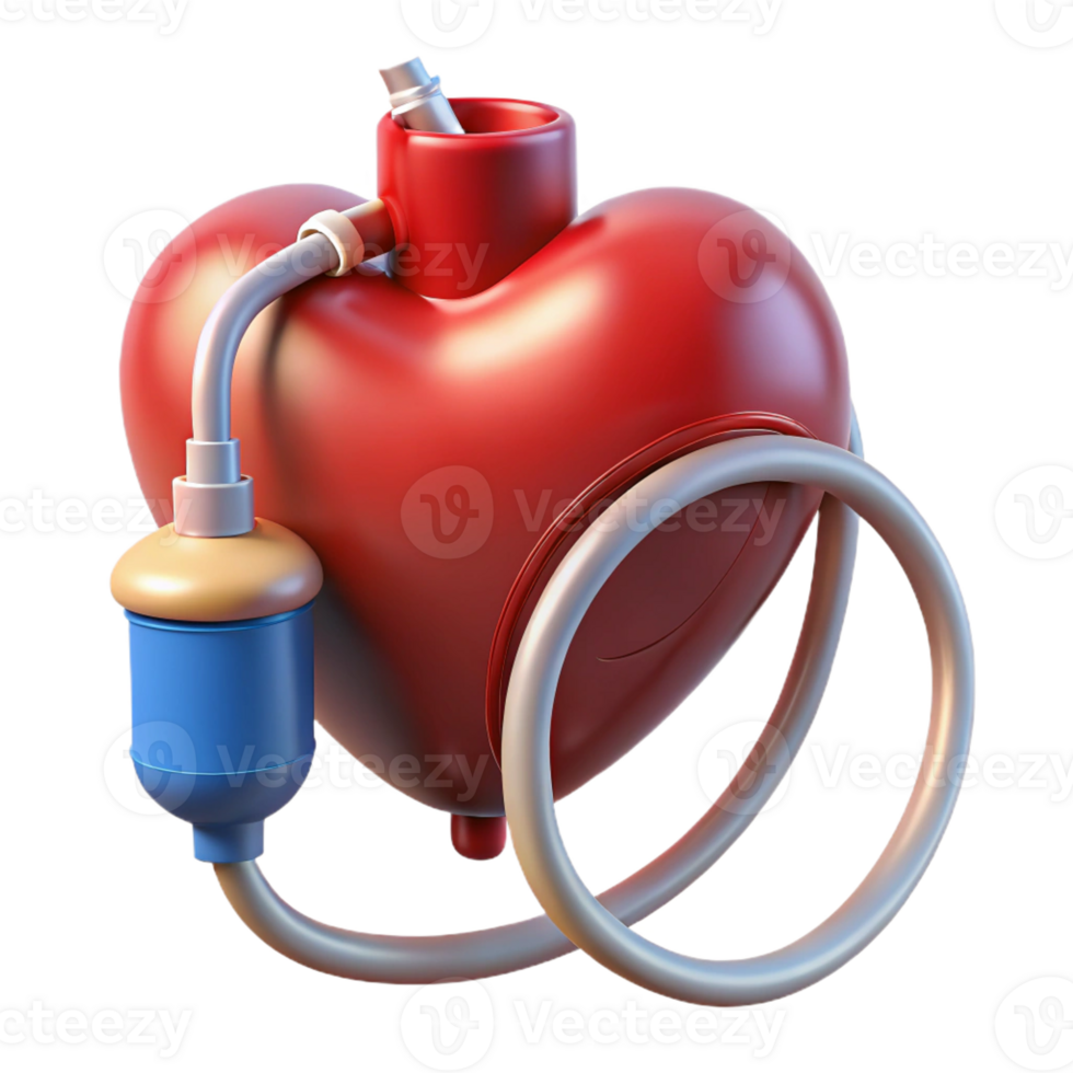 serene abstract Artificial heart pumping blood original png