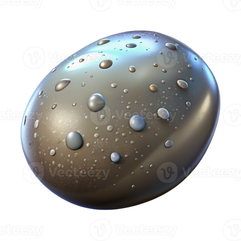 magnificent minimalist A smooth river stone, speckled with various minerals, wet and glistening, reflecting light, realistic style exclusive png