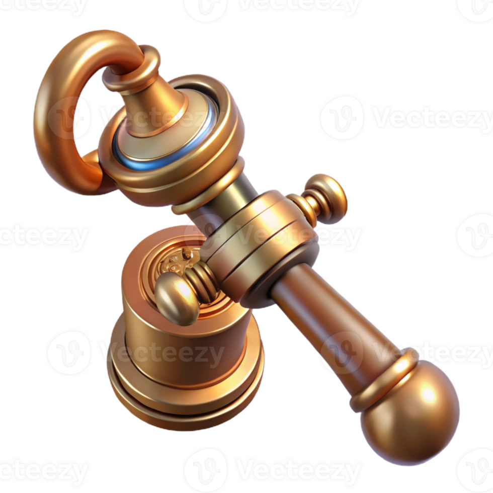 magnificent classic Steampunk lever with an ornate handle and a fulcrum point premium png