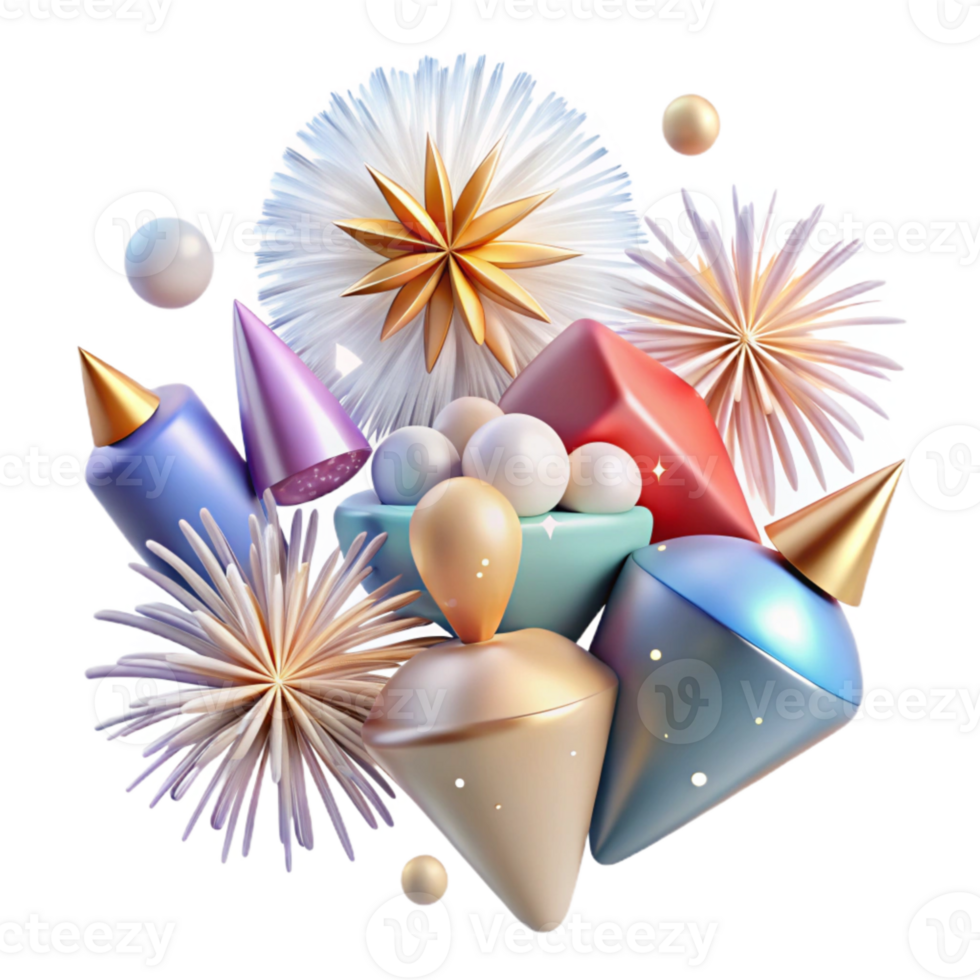beautiful abstract Fireworks Transparent Background Isolated Firework professional png