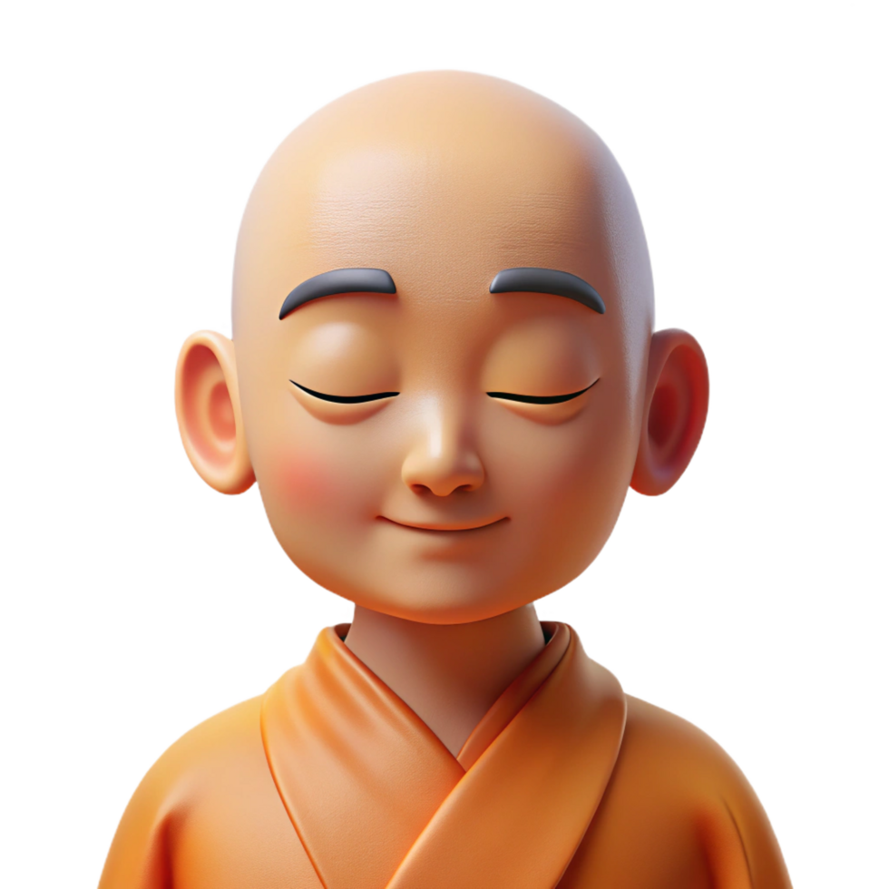 dramatic vintage Portrait of a serene monk with closed eyes and a peaceful expression, lit by soft, diffused light, in a minimalist, zen style exclusive png