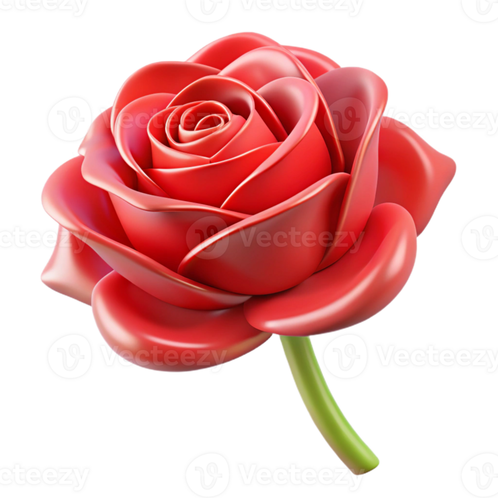 extraordinary contemporary A single red rose, stylized, abstract art detailed png