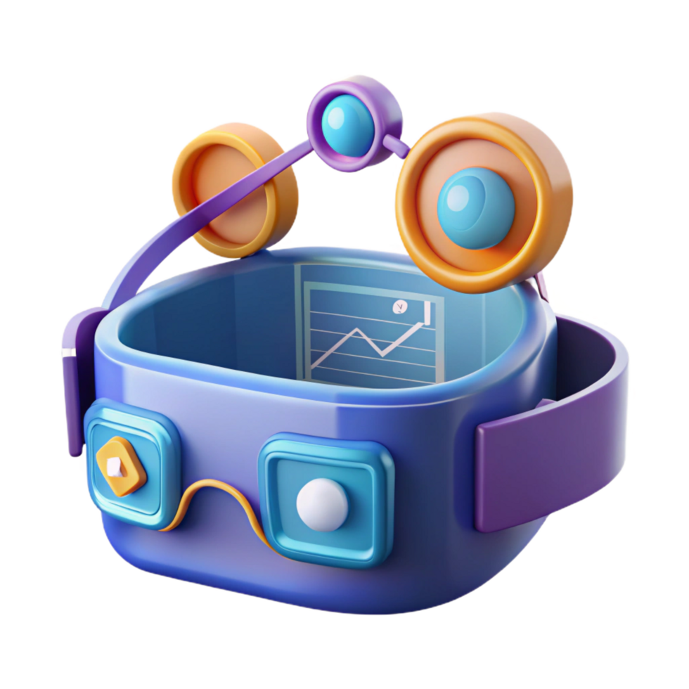 vibrant contemporary Augmented reality headset overlaying digital information professional png