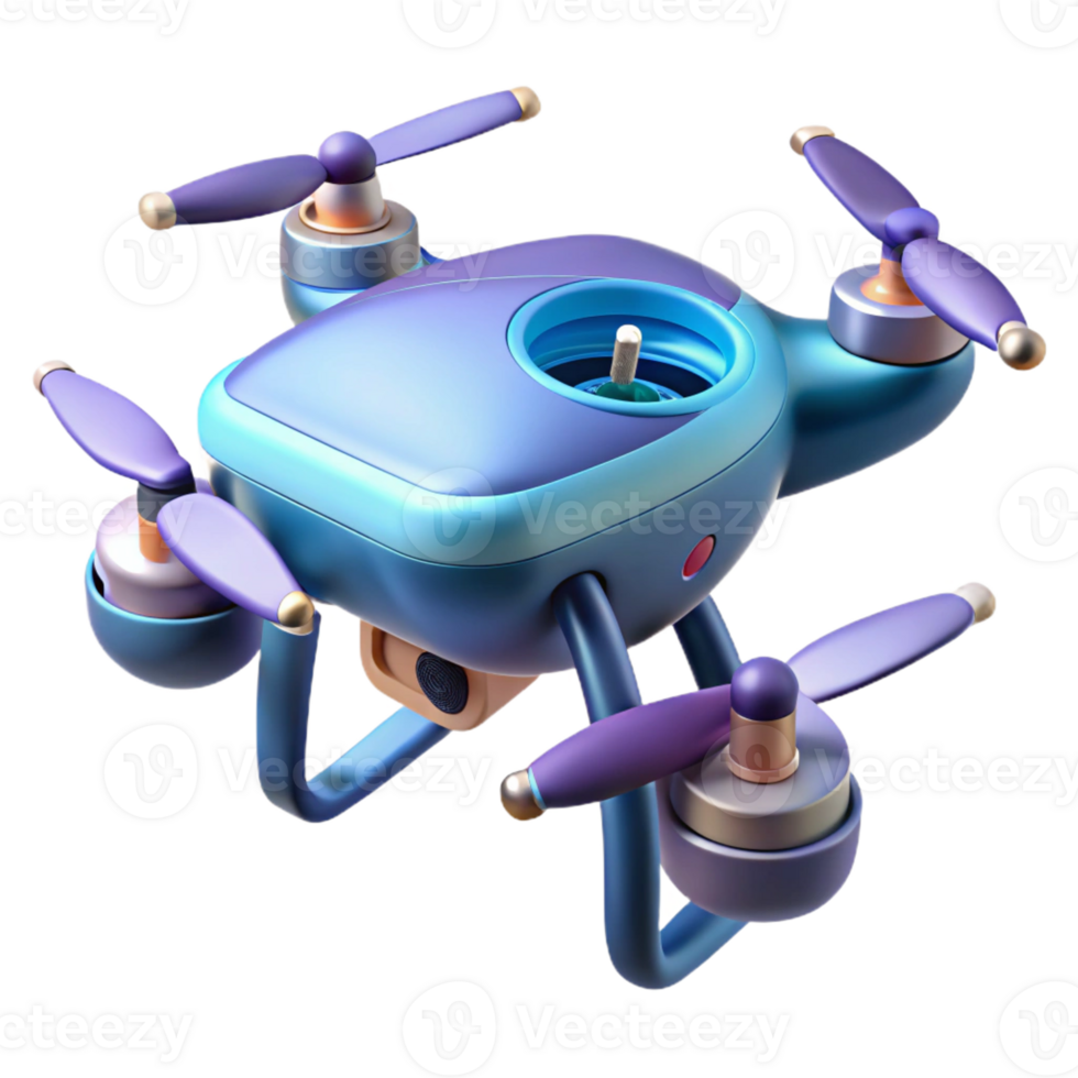 magnificent rustic Advanced AI drone with rotating propellers high resolution png