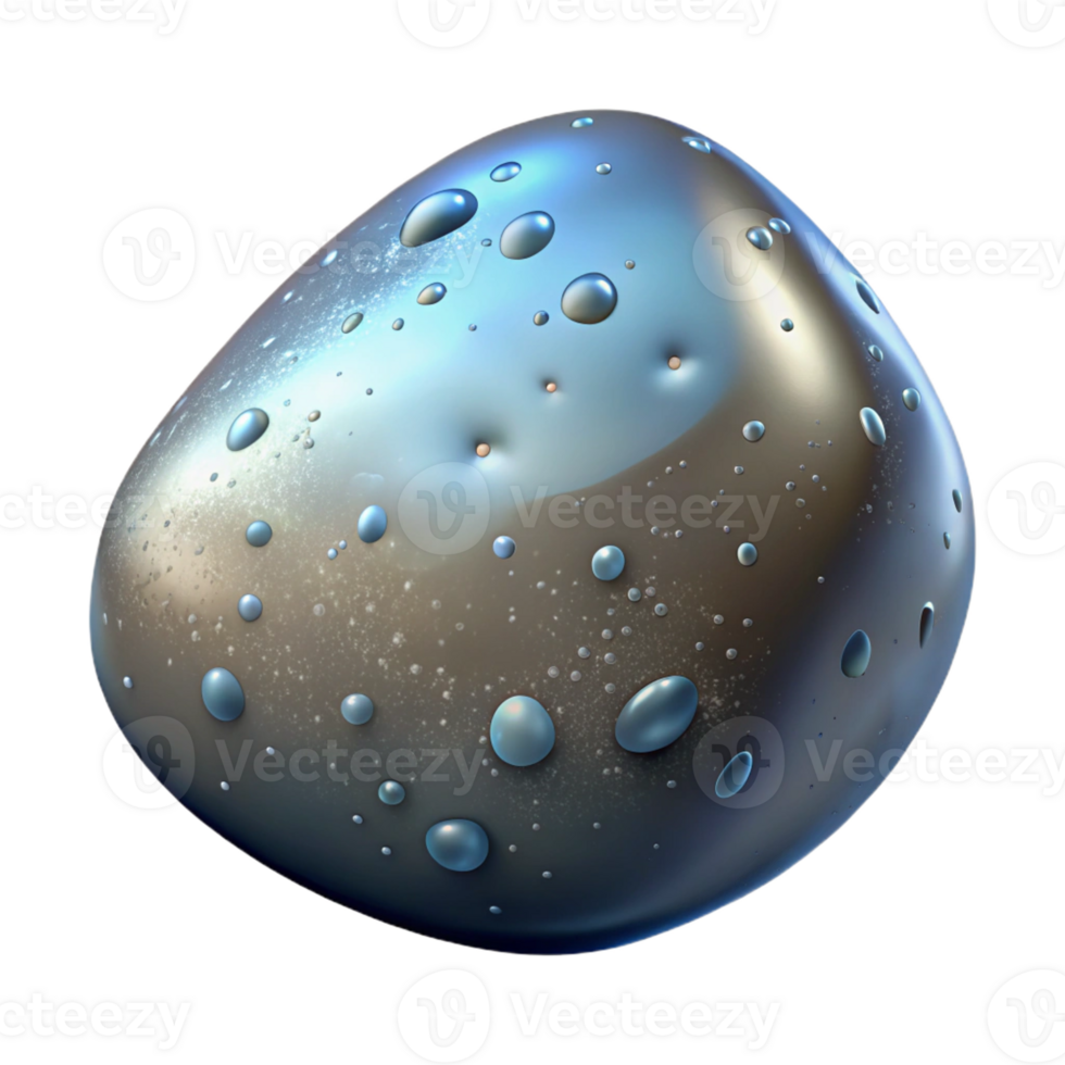 beautiful rustic A smooth river stone, speckled with various minerals, wet and glistening, reflecting light, realistic style 4K png