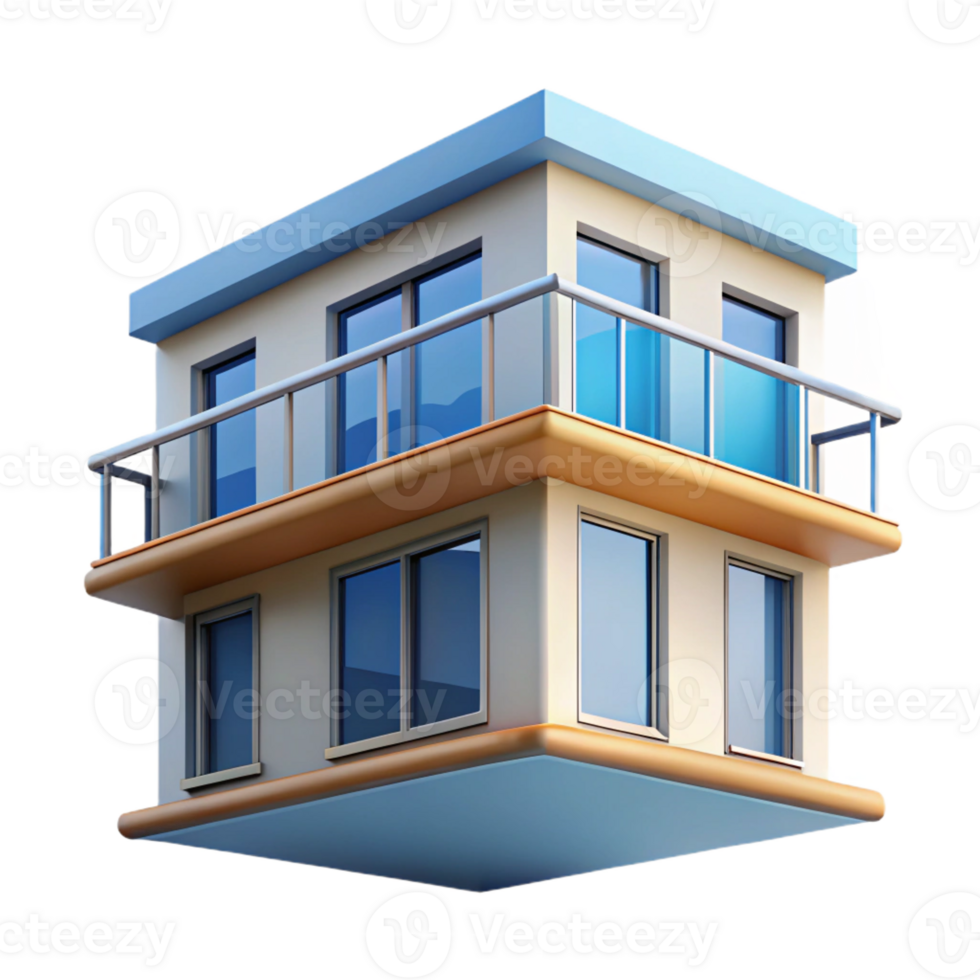 impressive abstract Modern apartment building balcony railing professional png