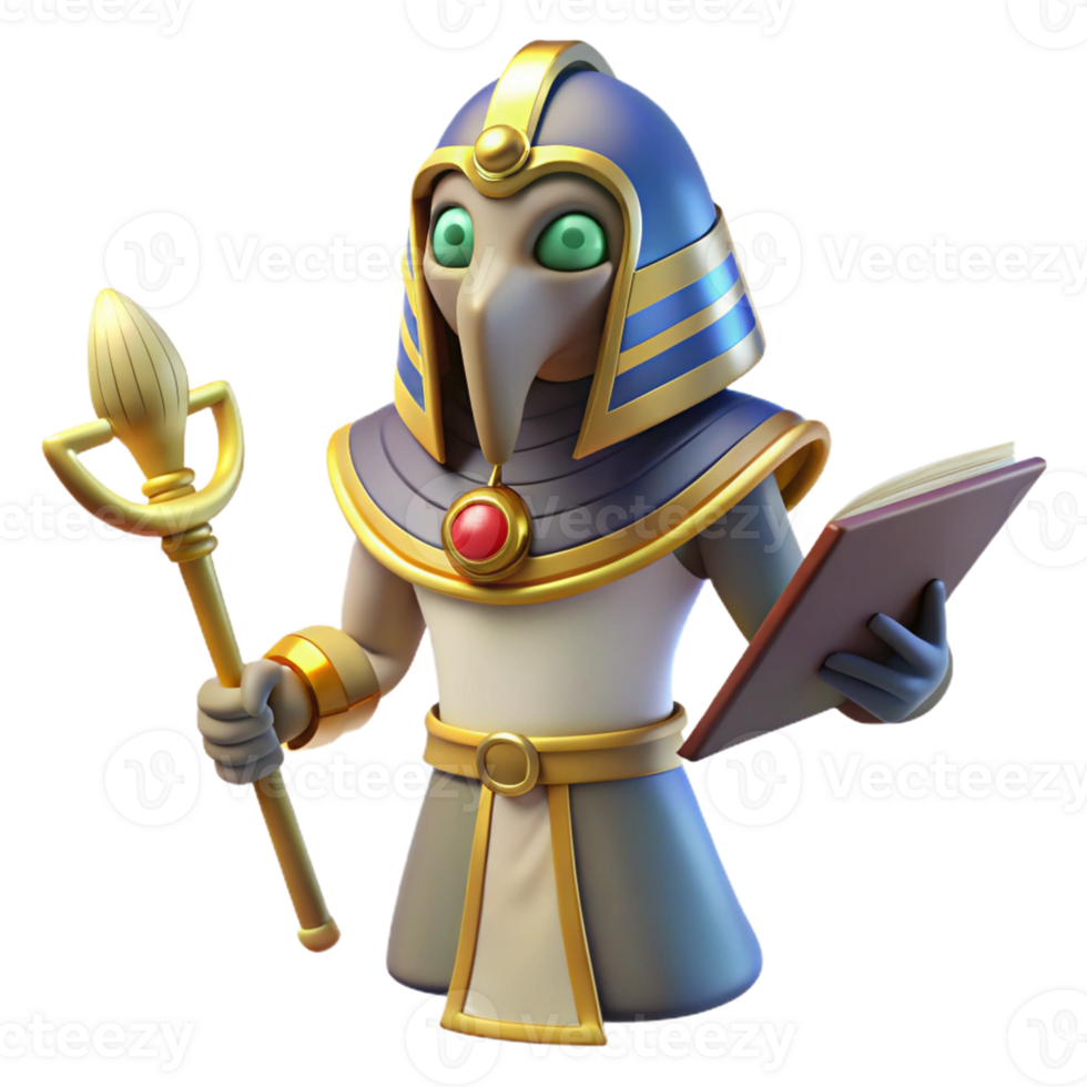 serene rustic Thoth, Egyptian god of writing genuine png