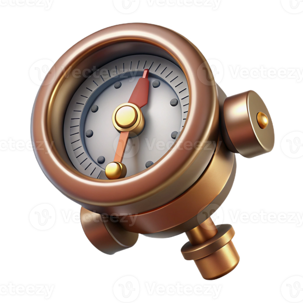 stunning modern Steampunk gauge with a needle and a numbered dial exclusive png