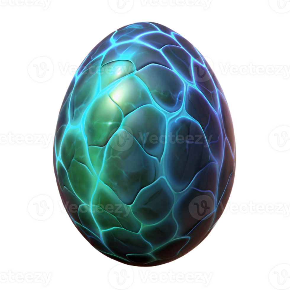 impressive modern Alien egg with bioluminescent veins high resolution png