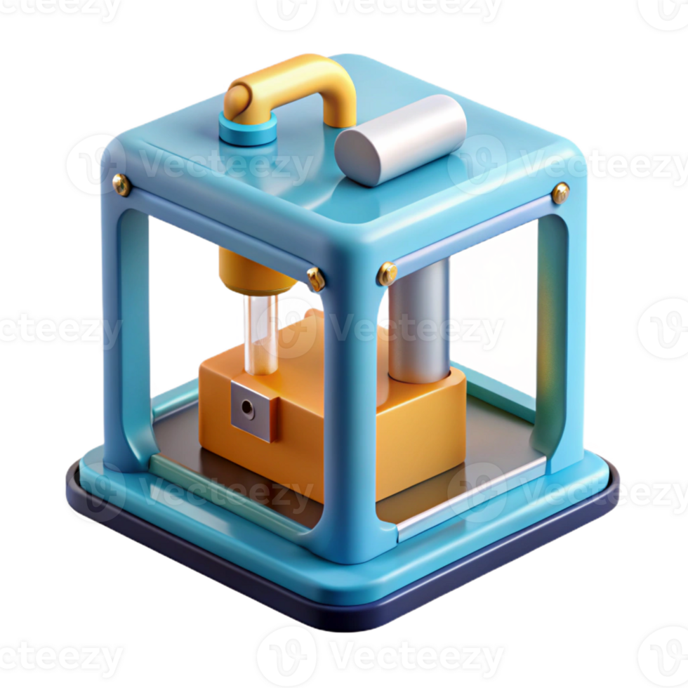 stunning classic Advanced 3D printer creating a complex object 4K png