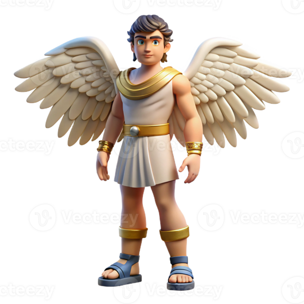 impressive creative Hermes, Messenger of the Gods, wearing winged sandals detailed png