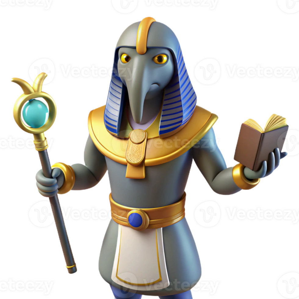 beautiful contemporary Thoth, Egyptian god of writing exclusive png