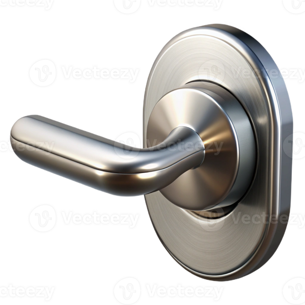 stunning classic Modern door handle, brushed steel premium png