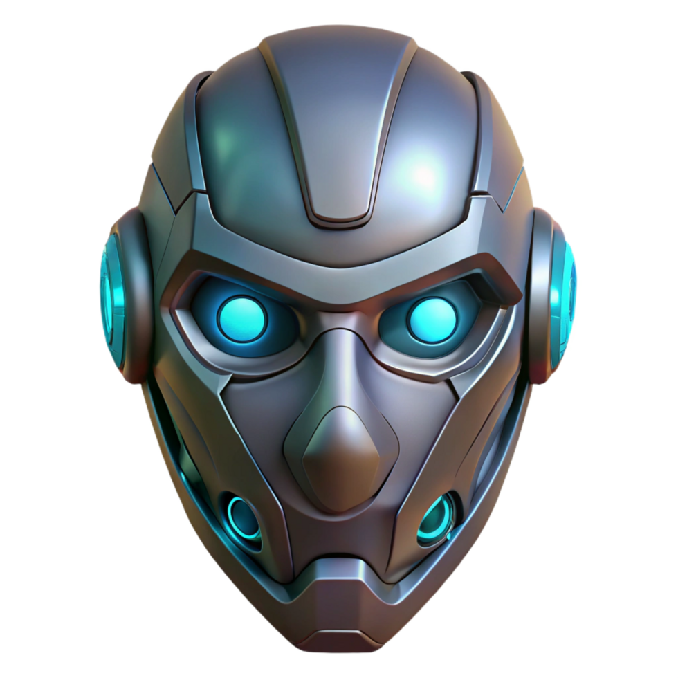 impressive modern Cyberpunk mask with glowing LED accents premium png