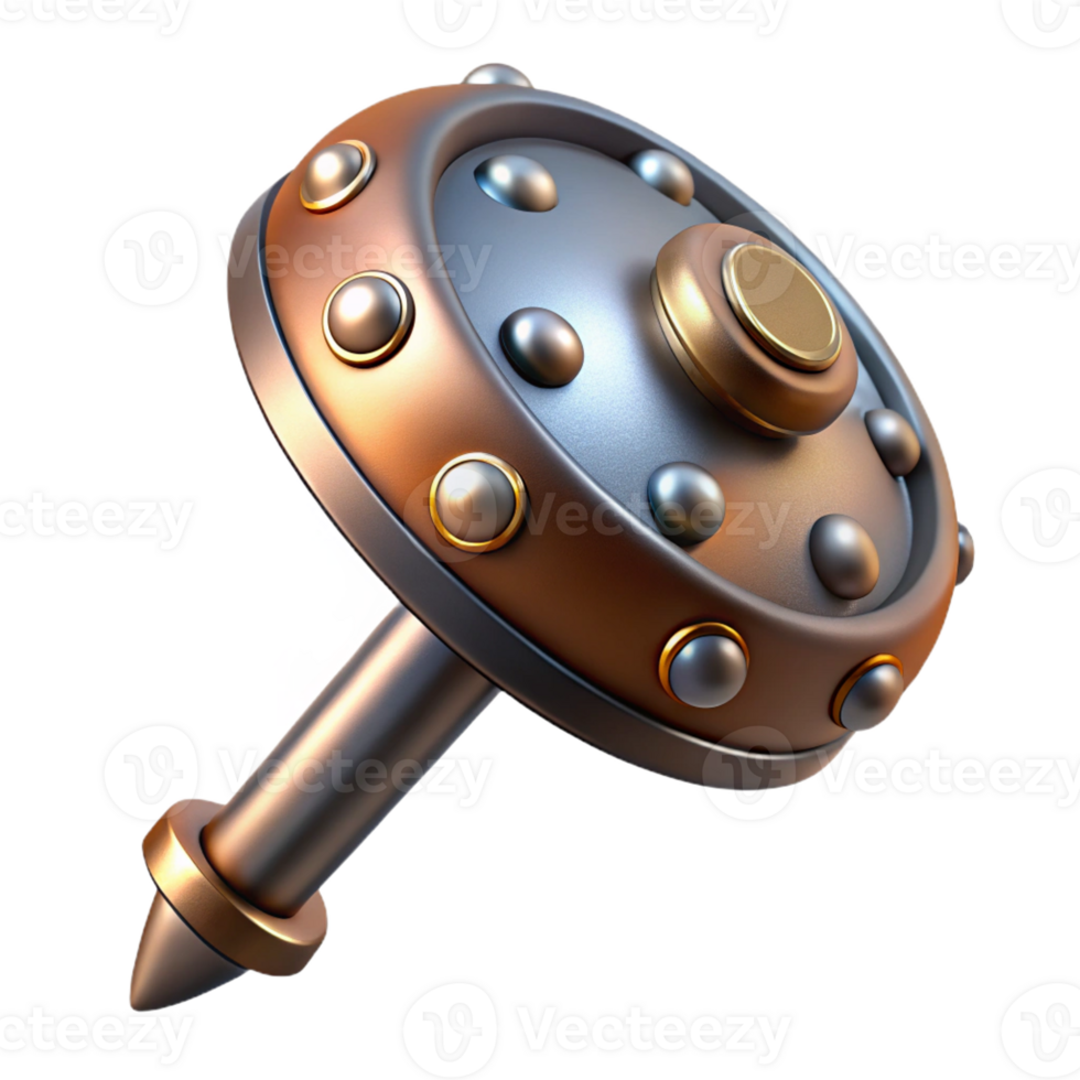 stunning classic Steampunk rivet with a rounded head and a metallic shaft 4K png