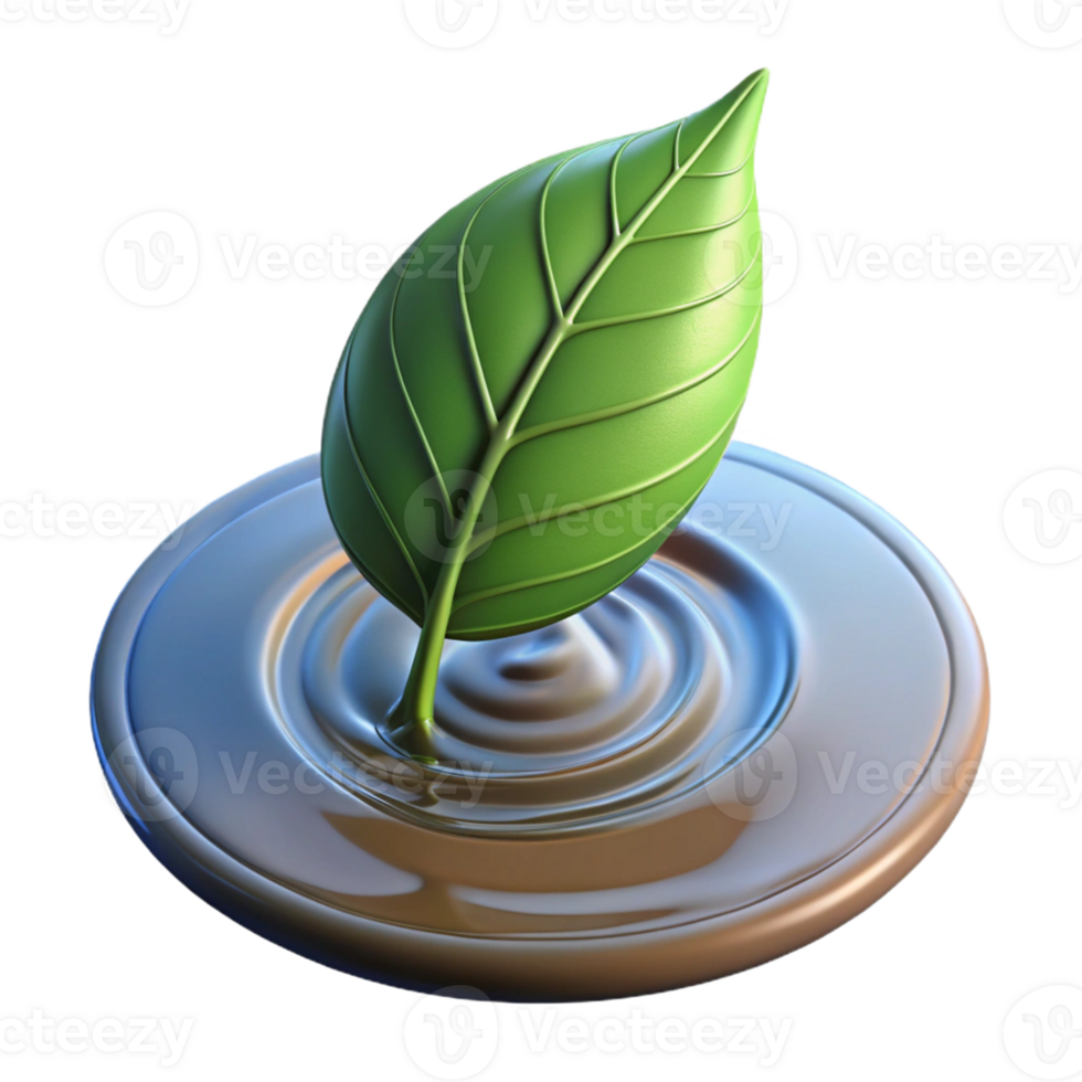 stunning creative A single leaf floating on water, ripples spreading outwards, soft diffused light, minimalist photography high resolution png