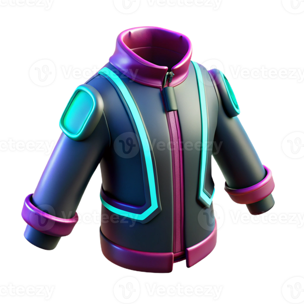 extraordinary minimalist Cyberpunk clothing with glowing neon accents exclusive png