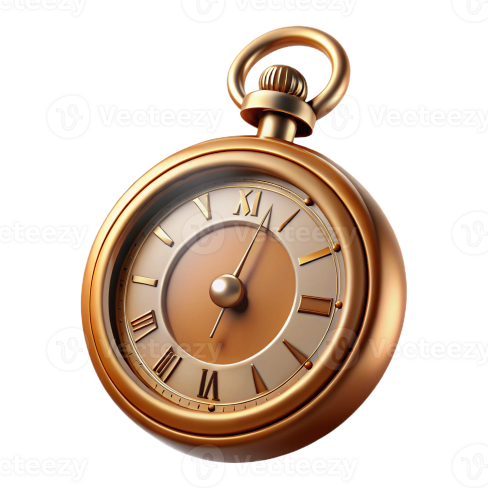 impressive contemporary A vintage pocket watch with Roman numerals, premium png