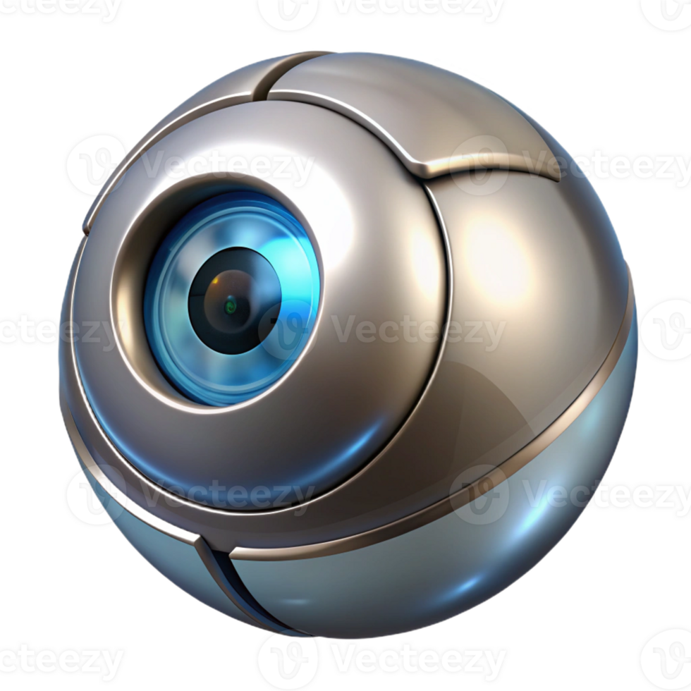 serene vintage A close-up of a robotic eye, metallic silver lighting, hyperrealistic style 4K png