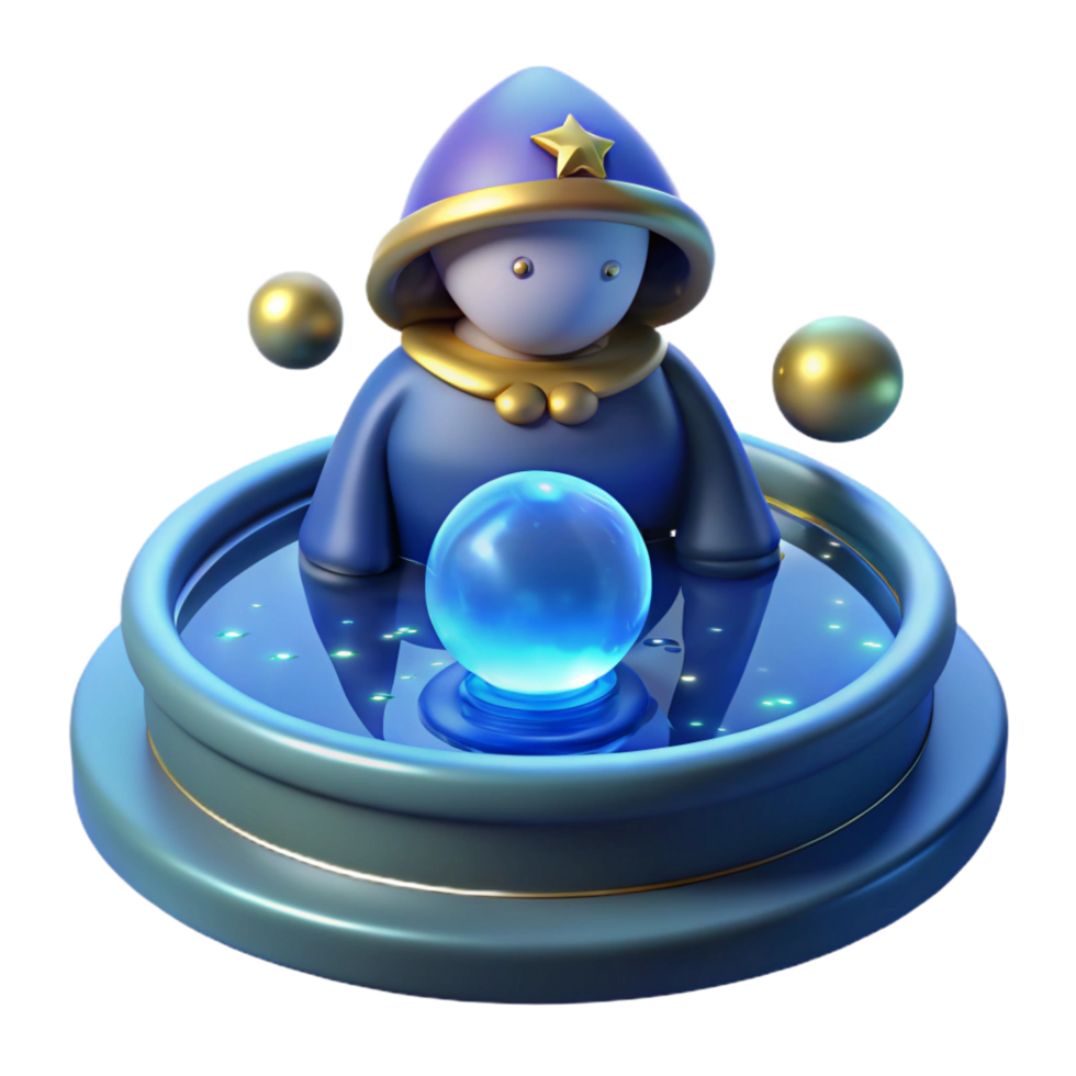 stunning abstract A wise oracle reading the future in a pool of water reflecting the night sky, in a mysterious, esoteric style authentic png