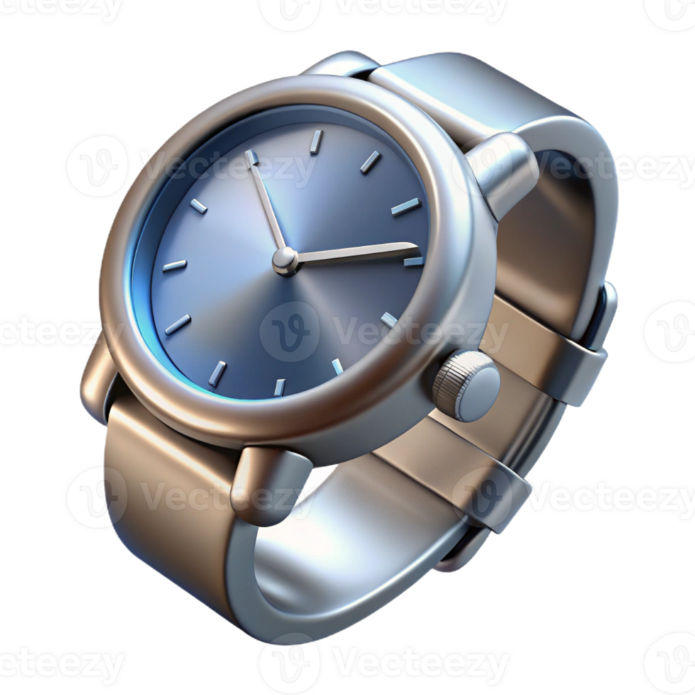 serene contemporary Shiny new silver wristwatch high quality png