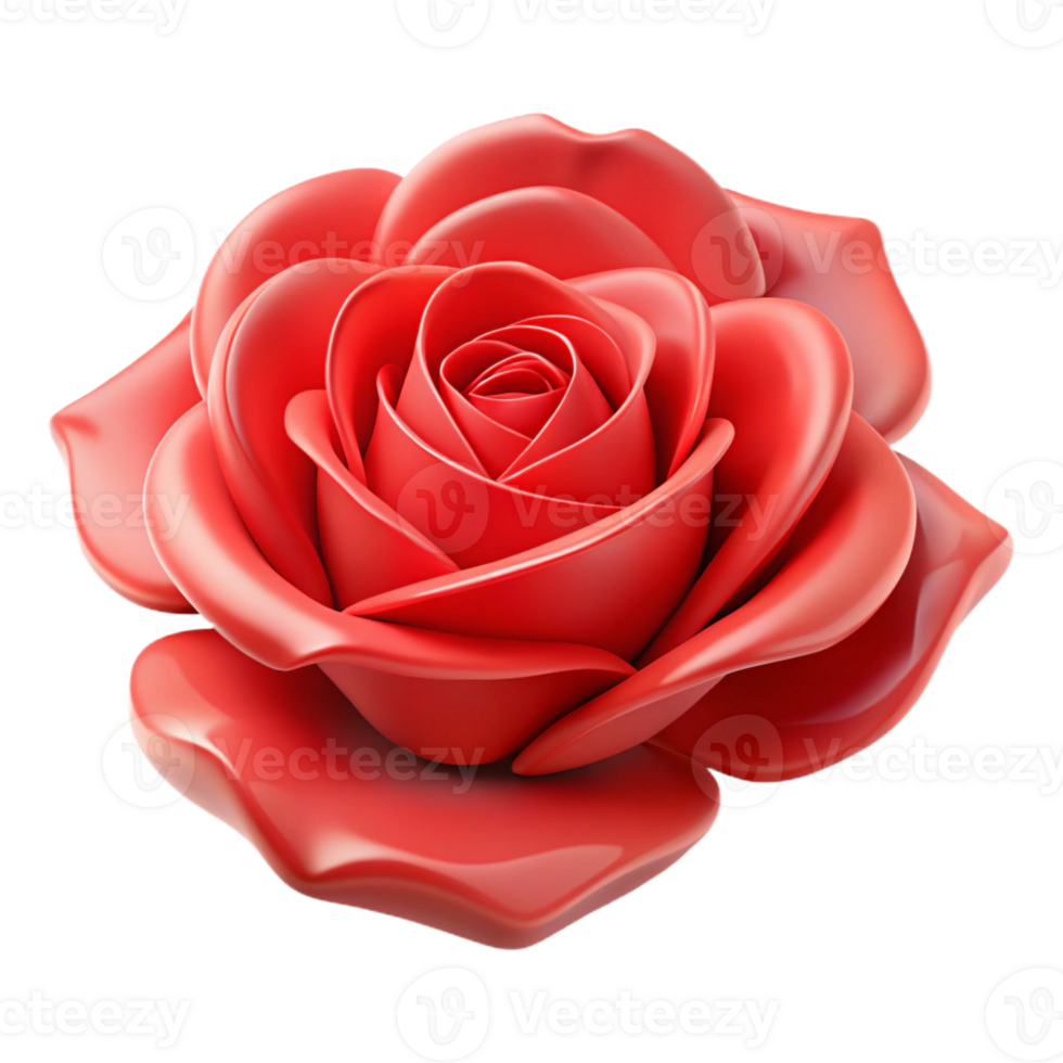 dramatic contemporary A single, perfect red rose blossom exclusive png