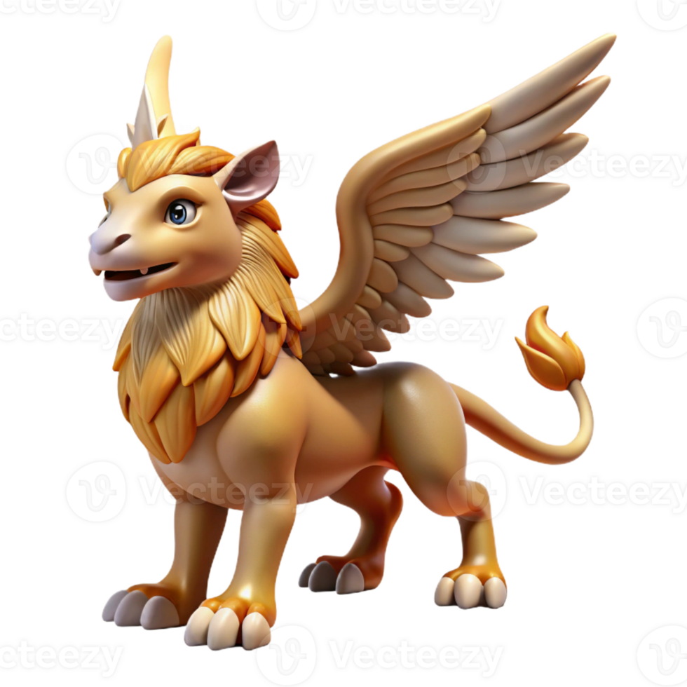 wonderful minimalist Griffin, mythical creature with the body of a lion and the head and wings of an eagle exclusive png