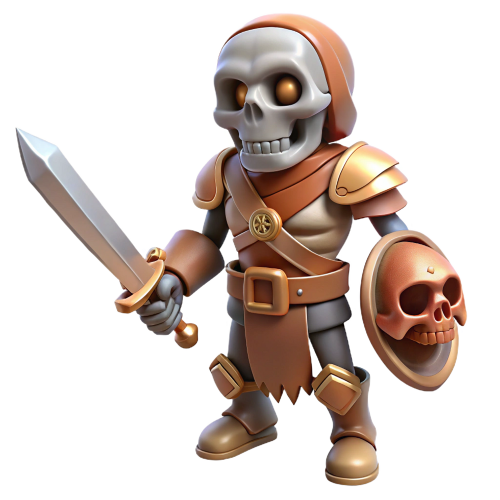 magnificent classic A skeleton warrior, holding a rusty sword high resolution png