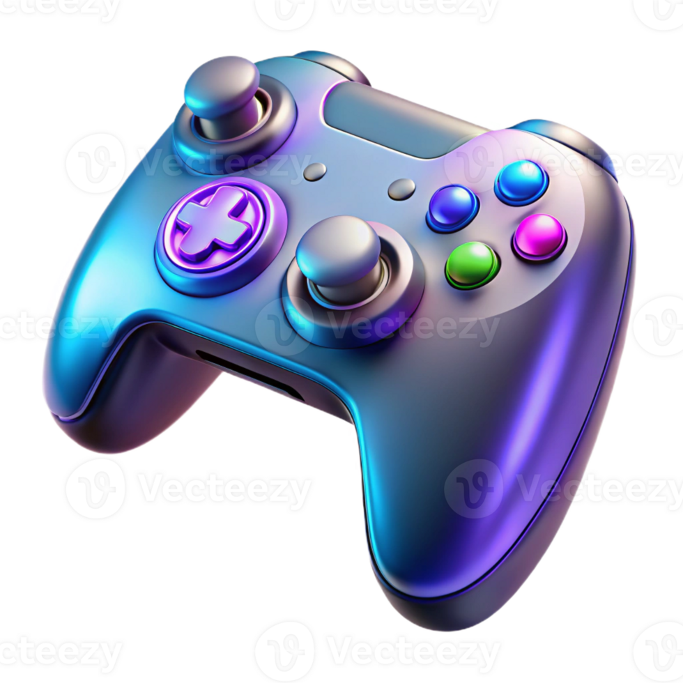 extraordinary vintage Futuristic gaming controller, ergonomic design, haptic feedback detailed png