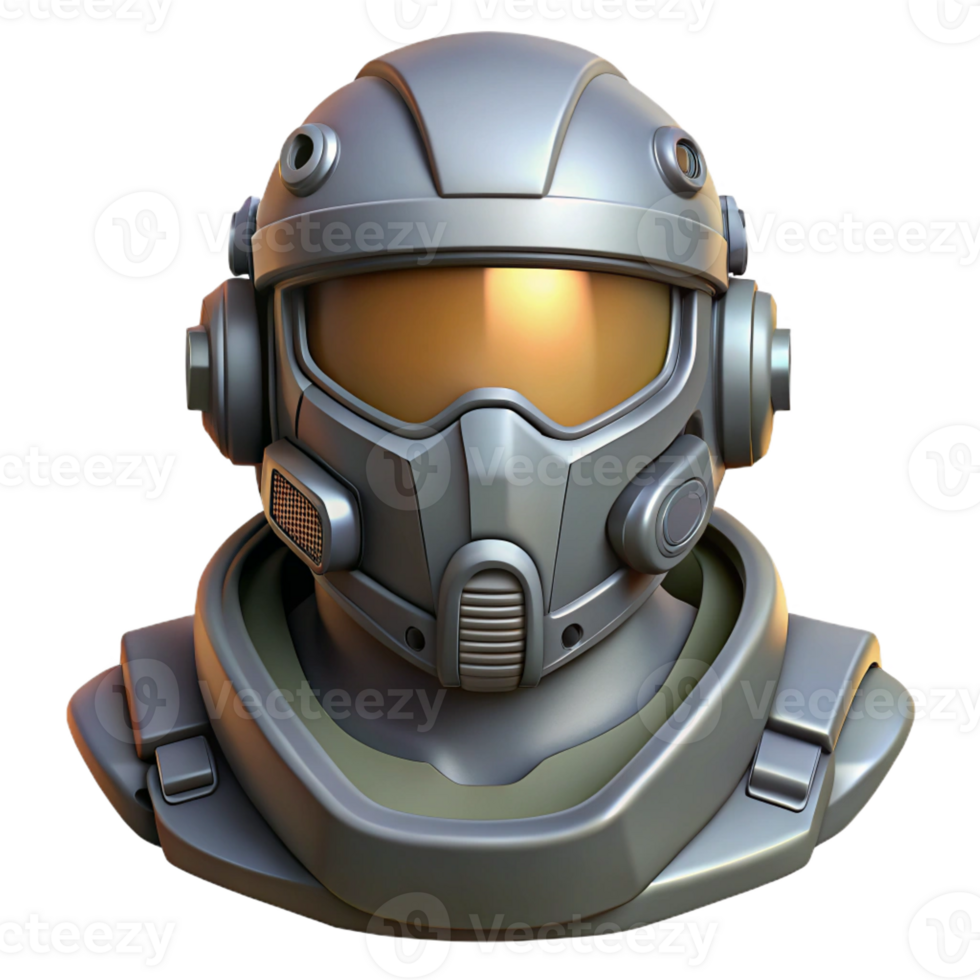 beautiful vintage Advanced power armor helmet with visor premium png