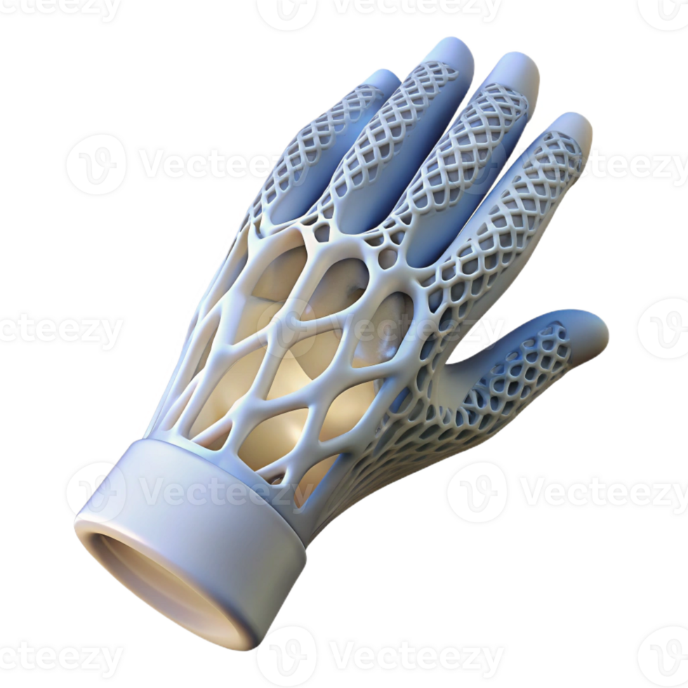 dramatic modern A 3D printed prosthetic limb with intricate latticework, illuminated by a soft, diffused light, in a minimalist style genuine png