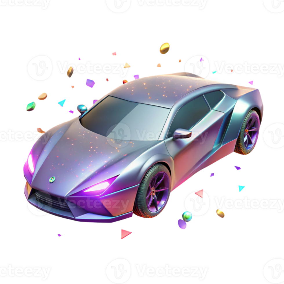 elegant artistic Futuristic Car Design Isolated with Aerodynamic Shape for Automotive Projects premium png