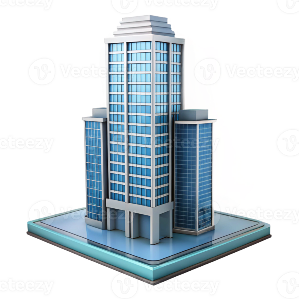 wonderful rustic Modern skyscraper architectural model high resolution png