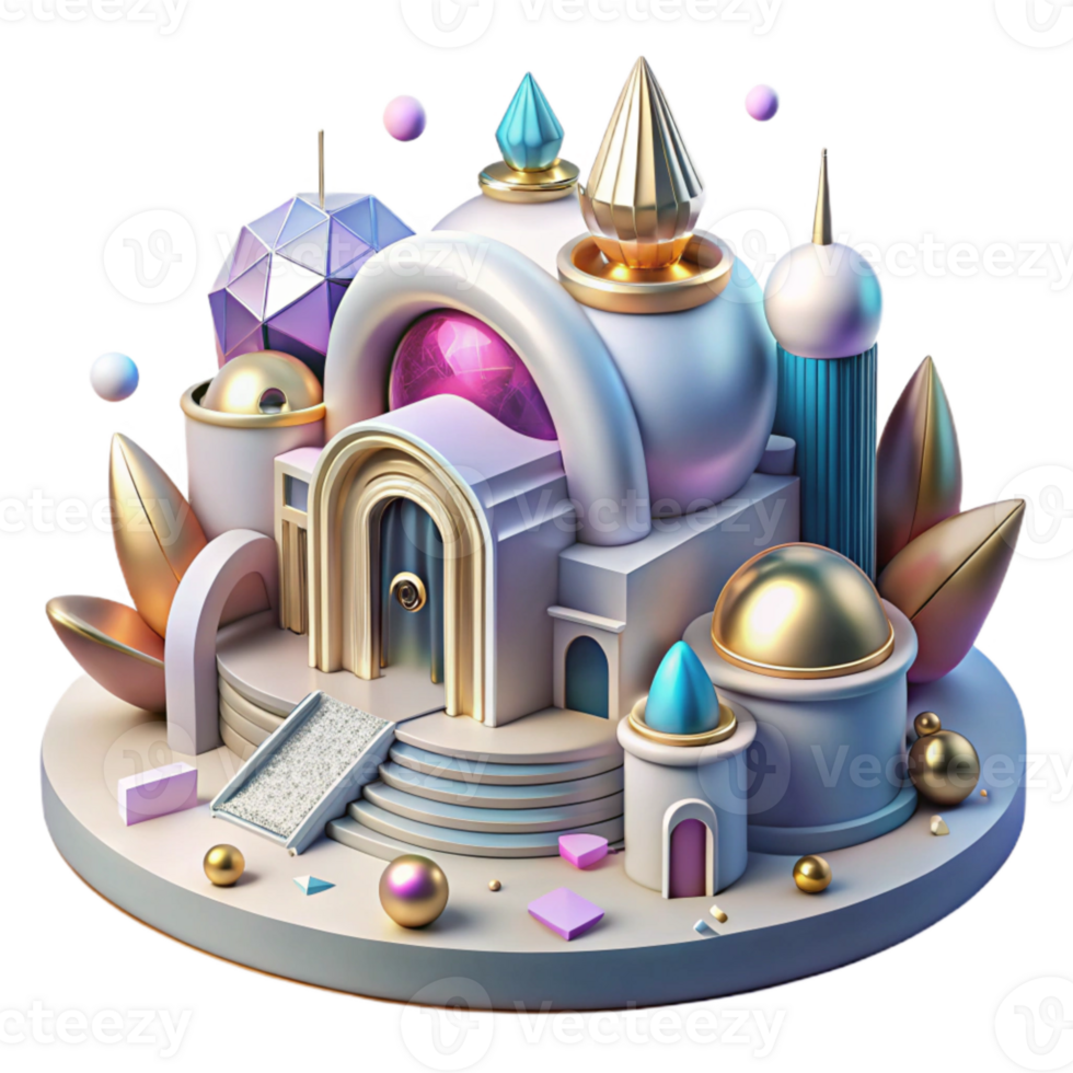magnificent contemporary Futuristic Architecture Isolated with Curved Lines for Building Design detailed png