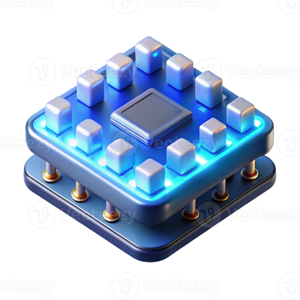 wonderful rustic A close-up of a circuit board with glowing LEDs, cool blue lighting, macrophotography style high resolution png