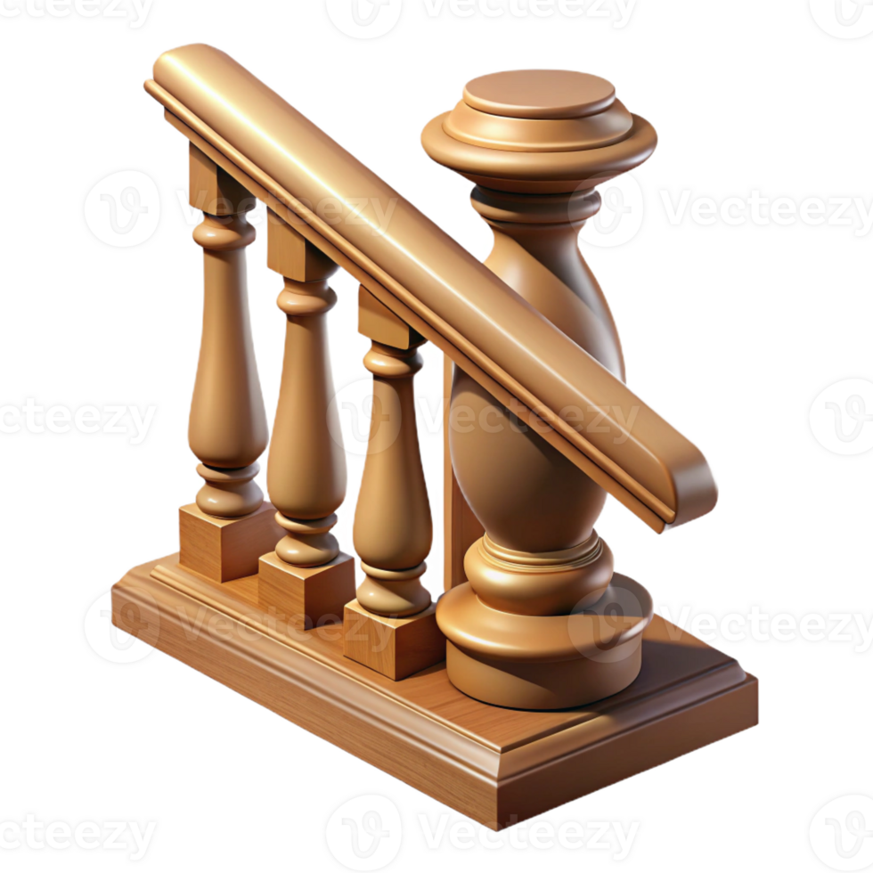 impressive abstract Baluster, turned wood, staircase high quality png