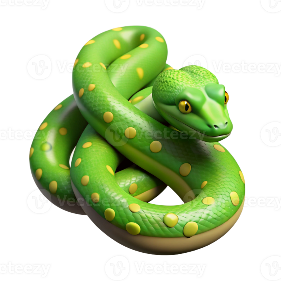 elegant creative A slithering green tree python high resolution png