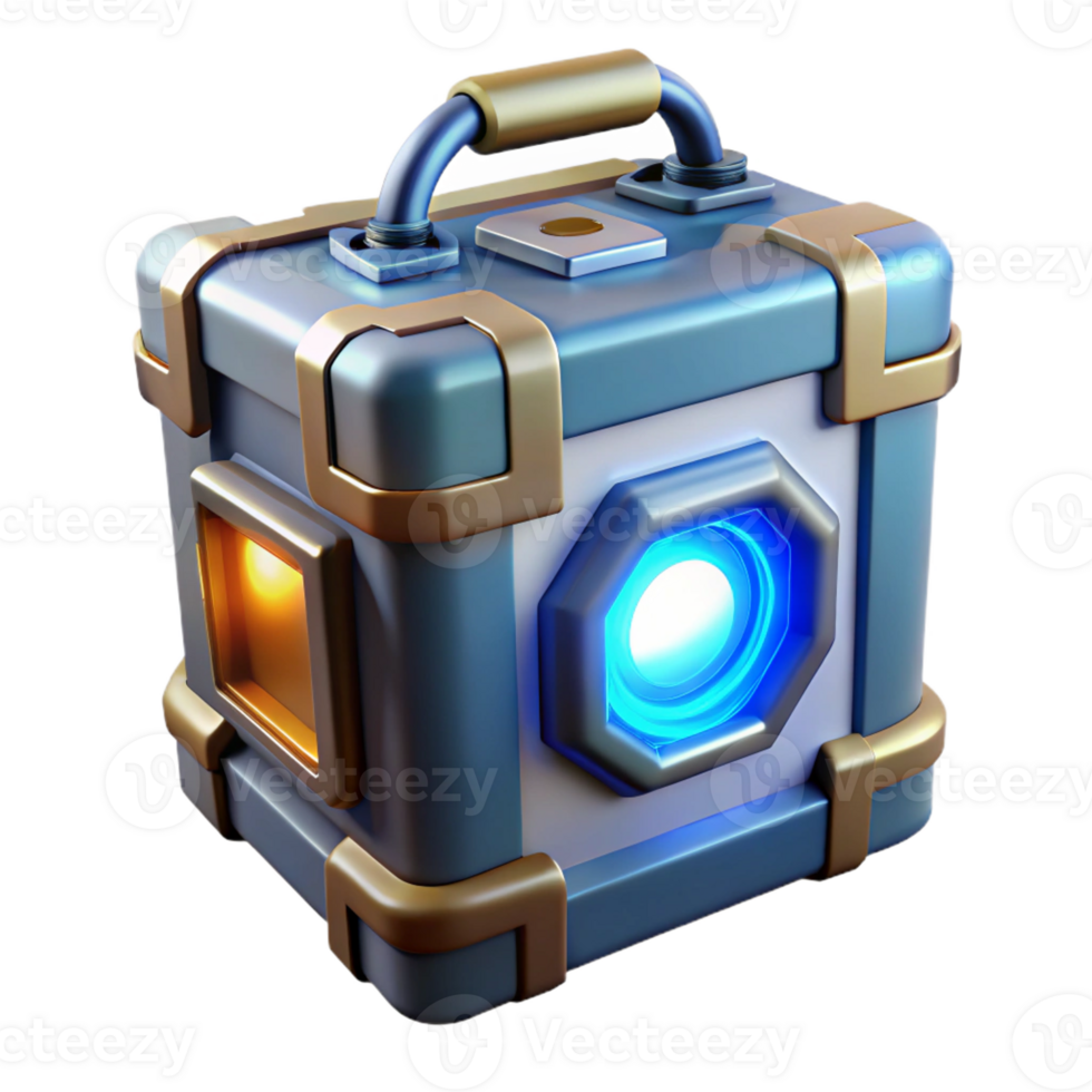 impressive modern Portable energy shield generator with glowing core high resolution png