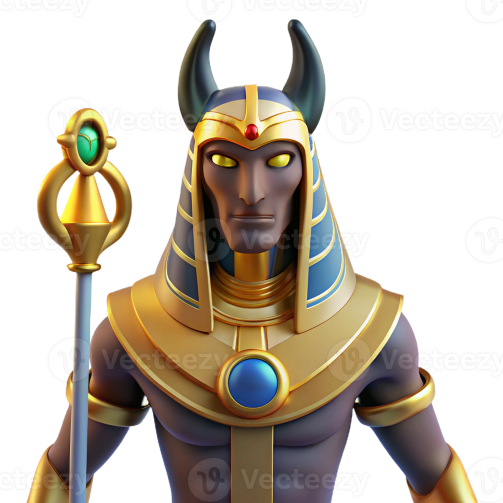 vibrant abstract Osiris, Egyptian god of the underworld genuine png