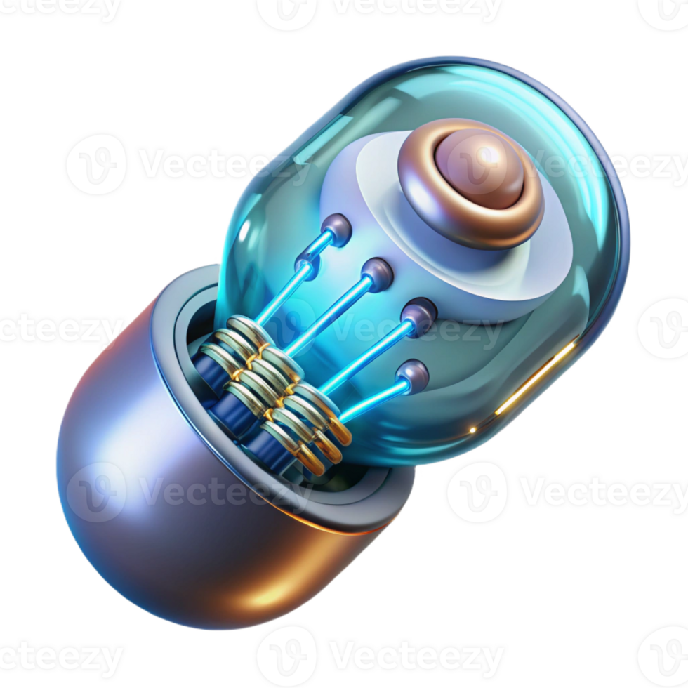 magnificent classic Advanced medical implant with glowing circuitry authentic png