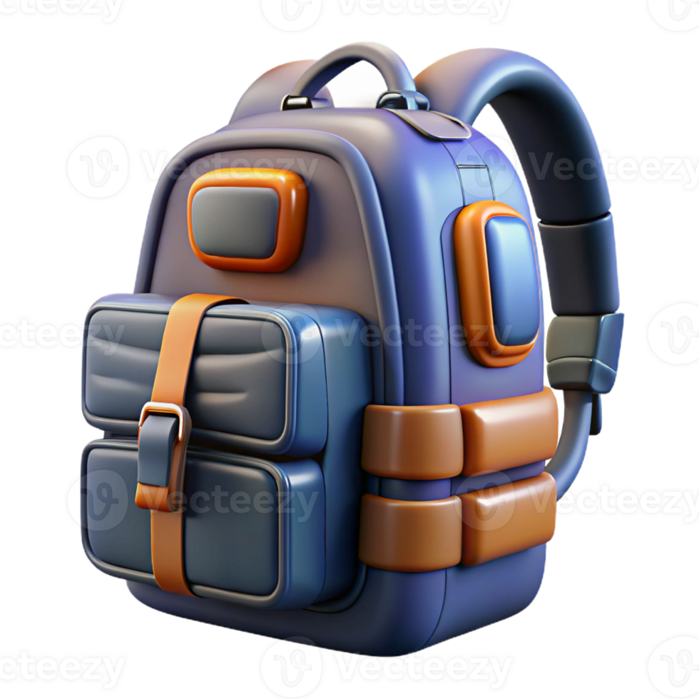 vibrant abstract Futuristic backpack, sleek design, multiple compartments detailed png