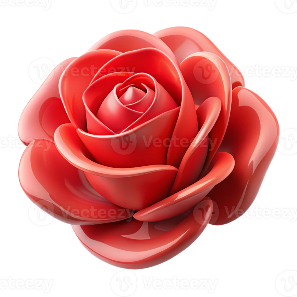 magnificent creative A single red rose, stylized, abstract art detailed png
