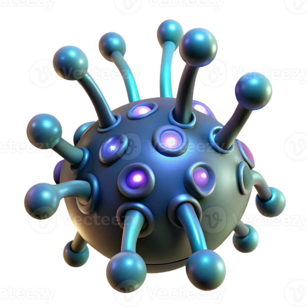 dramatic rustic Alien spore with bioluminescent filaments 4K png