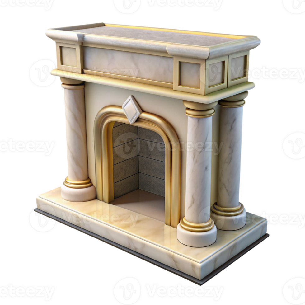 extraordinary creative Georgian fireplace mantel, marble, high resolution png