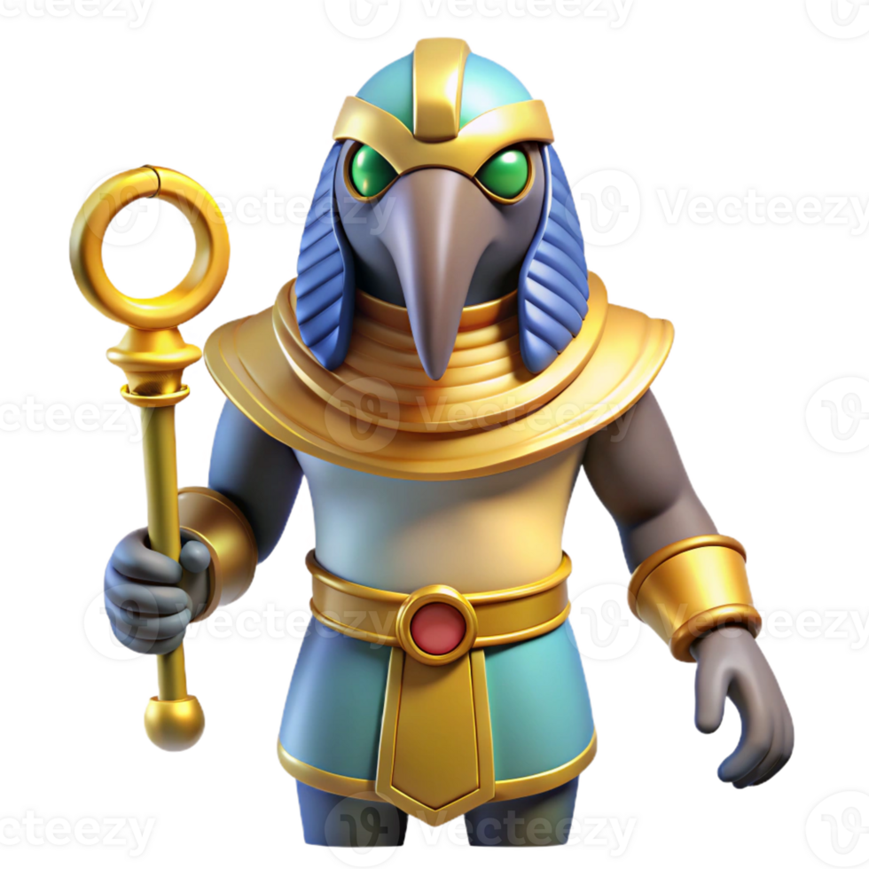 vibrant minimalist Horus, Egyptian god of the sky 4K png