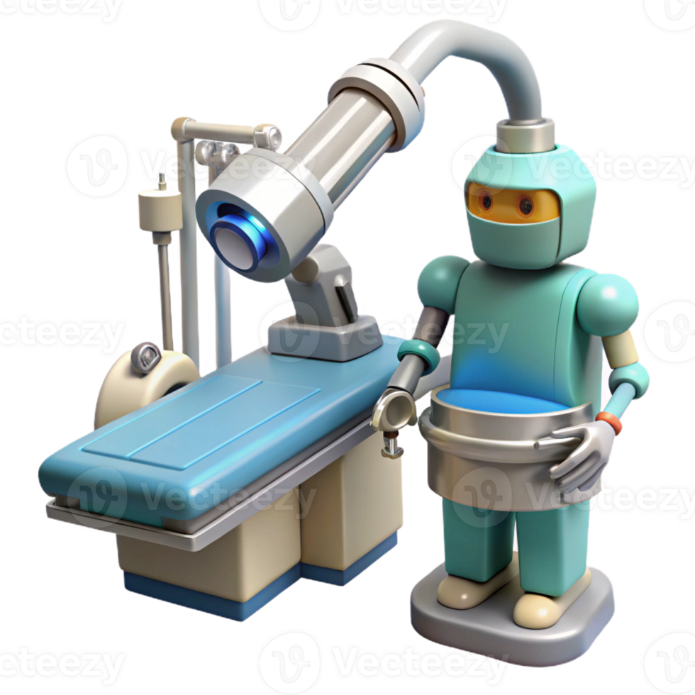 elegant classic Surgical robot performing a procedure 4K png