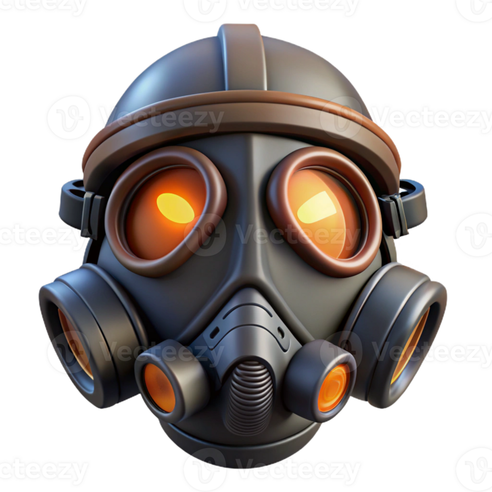 magnificent abstract Cyberpunk gas mask, filtered lenses, respirator exclusive png