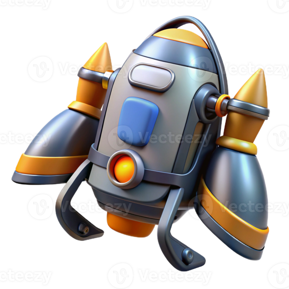 vibrant creative Advanced jetpack with retractable wings professional png