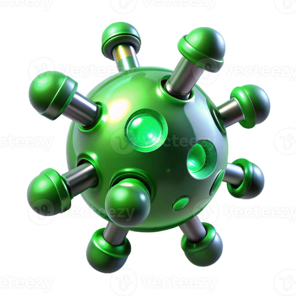elegant abstract Medical nanobots, microscopic, glowing green detailed png